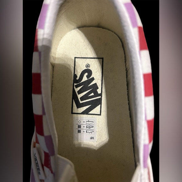 Vans checkered multicolor slip on loafers flat shoe mens 6.5 teens boys unisex - Picture 4 of 6